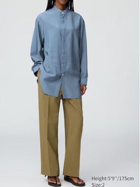 Uniqlo high rise straight pants in olive - ALTERED to 28.5 inches